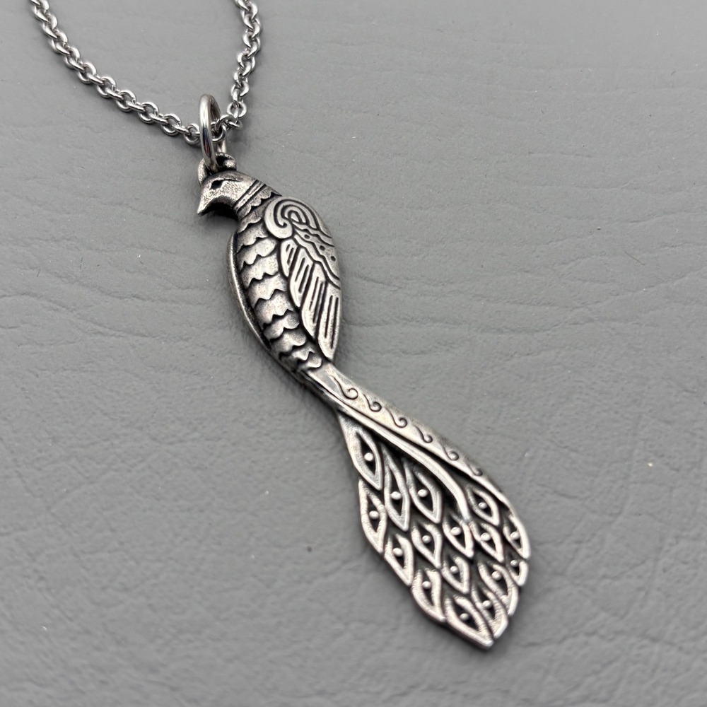 James Avery Sterling Silver Regal Peacock Pendant 24" Chain Retired